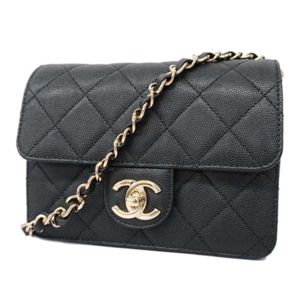 Chanel Chanel Matelassé Cuir Noir Black Leather Black Leather Shoulder Bag Bag